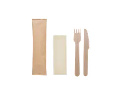 Disposable Wooden Cutlery Sets Compostable W55kfn B