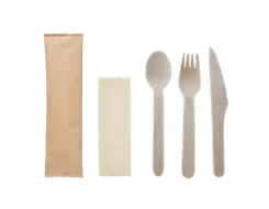 Disposable Wooden Cutlery Sets Compostable W65kfsn B